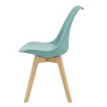 Lot de 2 chaises siège de salle à manger cuisine scandinave synthétique hêtre 81 cm vert 03_0002771