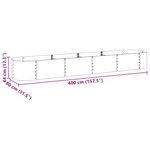 vidaXL Lit surélevé de jardin 400x80x44 cm Acier galvanisé Argenté