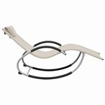 vidaXL Chaise longue avec oreiller Crème Textilène