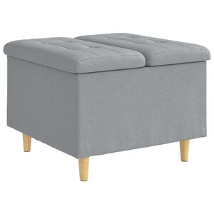 vidaXL Pouf de rangement avec coussin Gris clair 60 x 60 x 45 cm tissu
