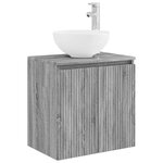 vidaXL Vanité de lavabo mural Sonoma gris 49 5 x 35 x 63 cm
