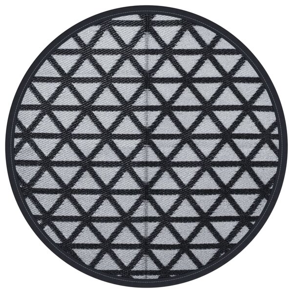 vidaXL Tapis d'extérieur noir Ø200 cm PP