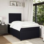 vidaXL Sommier à lattes de lit avec matelas Noir 120x200 cm Velours