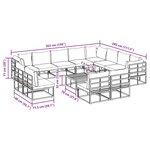 vidaXL Ensemble de canapé de jardin avec coussin 13 Pièces Noir Aluminium