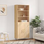 vidaXL Buffet haut Chêne sonoma 69 5x34x180 cm Bois d'ingénierie