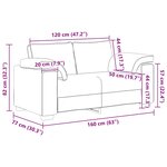 vidaXL Canapé causeuse gris clair 120 cm velours