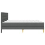 vidaXL Cadre de lit avec matelas Gris foncé 180 x 200 cm Tissu