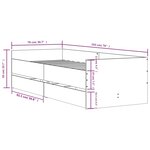 vidaXL Cadre de lit avec tiroirs chêne marron 75x190 cm