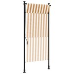 vidaXL Store roulant d'extérieur orange et blanc 100x270cm tissu acier