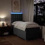vidaXL Sommier à lattes de lit et matelas Gris foncé 90x190 cm Tissu