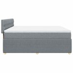 vidaXL Sommier à lattes de lit avec matelas Gris clair 200x200cm Tissu