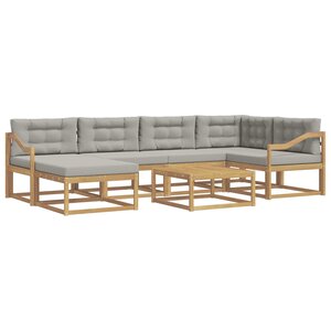 vidaXL Ensemble de canapés d'extérieur 7 pc Blanc et gris clair