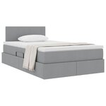 vidaXL Lit avec rangement et matelas Gris clair 120 x 200 cm Velours