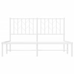 vidaXL Cadre de lit métal sans matelas et tête de lit blanc 135x190 cm