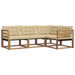 vidaXL Ensemble de canapés d'extérieur 4 pc Naturel et Beige