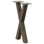vidaXL Pieds de table basse en forme de X  2 pièces  acier naturel  28 x (42-43) cm