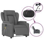 vidaXL Fauteuil de massage inclinable électrique gris similicuir