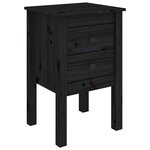 vidaXL Tables de chevet 2 Pièces Noir 40x35x61 5 cm Bois de pin massif