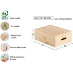 Boîte de rangement en pin massif avec couvercle taille 3