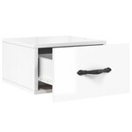 vidaXL Table de chevet murale blanc brillant 35x35x20 cm