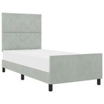 Cadre de lit vidaXL Gris clair 90x190 cm Velours