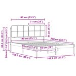 vidaXL Cadre de lit avec tête de lit rembourrée Taupe 140 x 200 cm