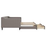 vidaXL Lit de jour avec gigogne et tiroirs sans matelas taupe 90x200cm