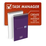 Bloc Notes TASK MANAGER Spiralé 125x200 140P 90G LIGNE coloris aléatoire OXFORD