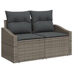vidaXL Ensemble de canapé de jardin 5 pièces avec coussins gris en polyrotin