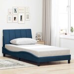 vidaXL Cadre de lit sans matelas bleu 100x200 cm tissu