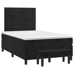 vidaXL Sommier à lattes de lit avec matelas Noir 120x200 cm Velours