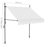 vidaXL Auvent manuel rétractable avec LED 100 cm Crème