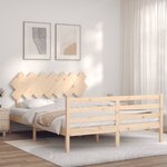 vidaXL Cadre de lit sans matelas 140x190 cm bois massif