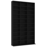vidaXL Armoire à CD Noir 102x16x177 5 cm Bois d'ingénierie