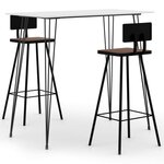 vidaXL Ensemble de bar 3 Pièces Blanc
