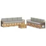 vidaXL Ensemble de canapés d'extérieur 9 pc Blanc et gris clair