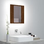 vidaXL Armoire à miroir LED de salle de bain chêne marron 40x12x45 cm