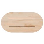 vidaXL Dessus de table blanc 90x45x2 5 cm bois de pin massif ovale
