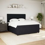 vidaXL Sommier à lattes de lit avec matelas Noir 180x200 cm Velours