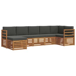 vidaXL Ensemble de canapés d'extérieur 7 pc Naturel et Anthracite