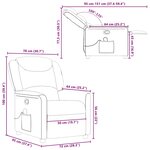 vidaXL Fauteuil de massage inclinable Noir Tissu