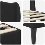 vidaXL Cadre de lit avec tête de lit Noir 90 x 190 cm Velours