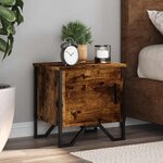 vidaXL Table de chevet chêne fumé 40x30x40 cm bois d'ingénierie