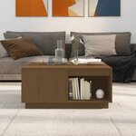 vidaXL Table basse Marron miel 80x81x36 5 cm Bois massif de pin