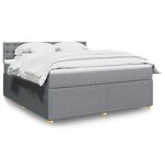 vidaXL Sommier à lattes de lit avec matelas Gris clair 180x200cm Tissu