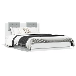 vidaXL Cadre de lit sans matelas blanc 135x190 cm