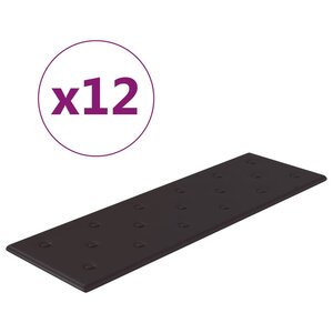 vidaXL Panneaux muraux 12 Pièces Noir 90x30 cm Similicuir 3 24 m²