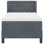 vidaXL Lit à ressorts avec matelas Gris foncé 200 x 80 cm Polyester