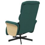vidaXL Fauteuil inclinable de massage et repose-pieds vert foncé tissu