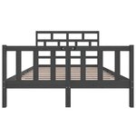 vidaXL Cadre de lit Gris Bois de pin massif 150x200 cm Très grand